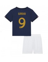 Francie Olivier Giroud #9 Domácí dres pro děti MS 2022 Krátký Rukáv (+ trenýrky)